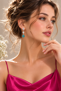 Turquoise Petal Drop Earrings