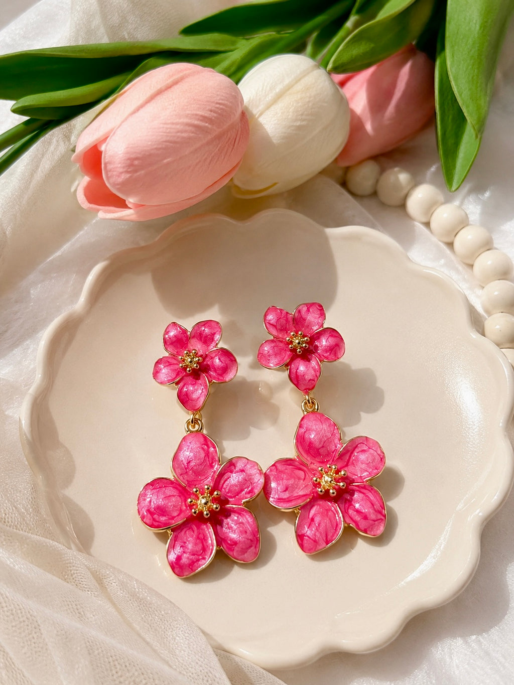 Pink Blossom Earing