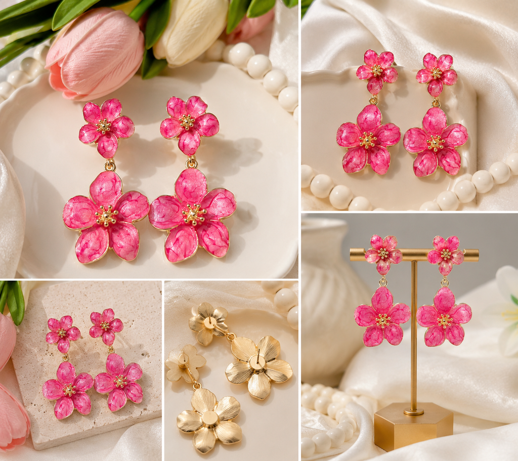 Pink Blossom Earing