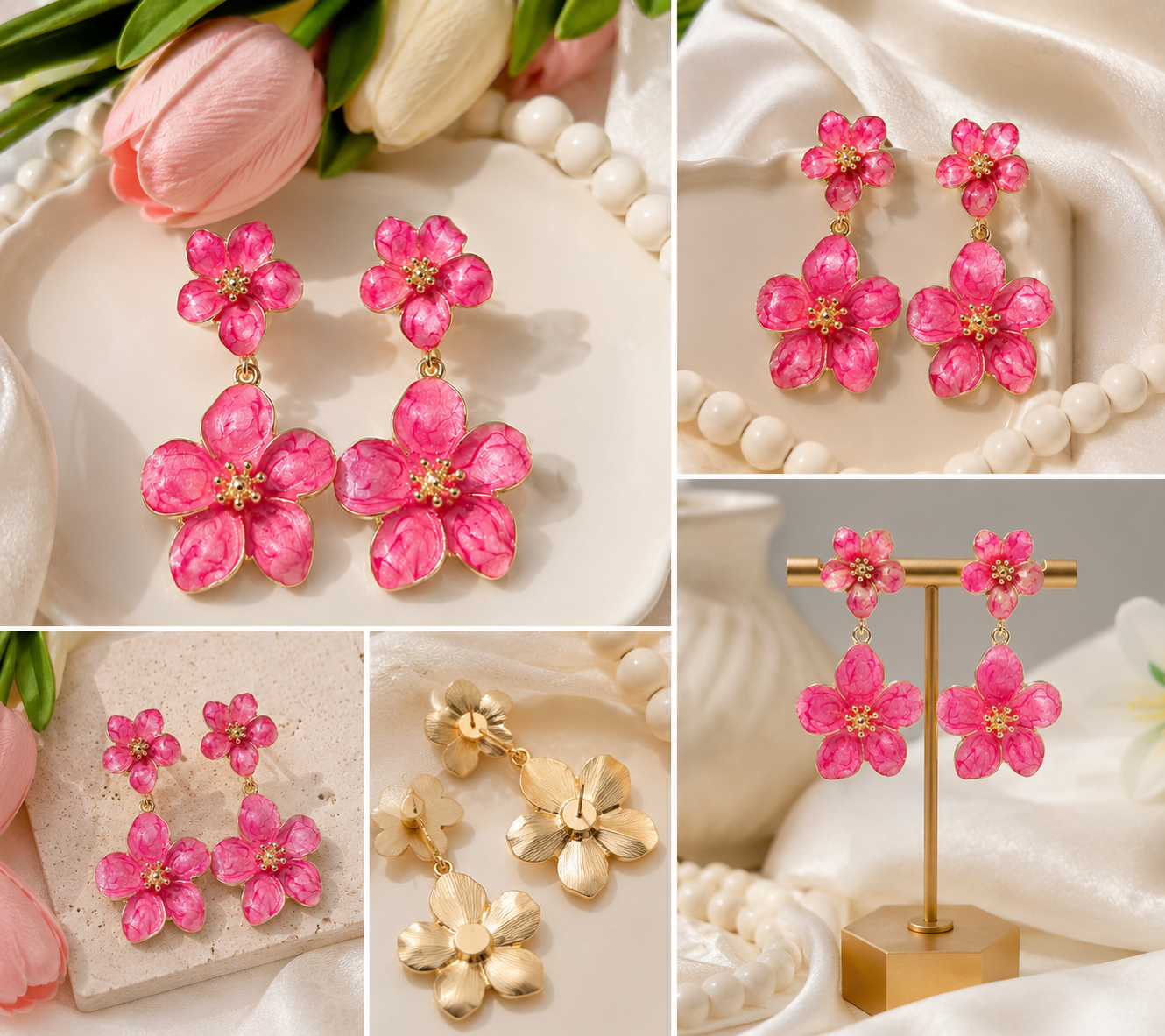 Pink Blossom Earing