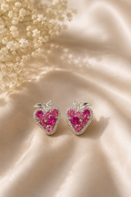 Pink Heart Studs