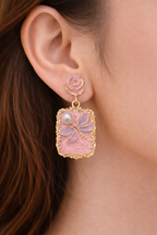 Pink Blue Dragonfly Pearl Alloy Earing