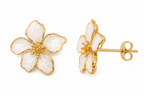 White Blossom Stud Alloy Earring