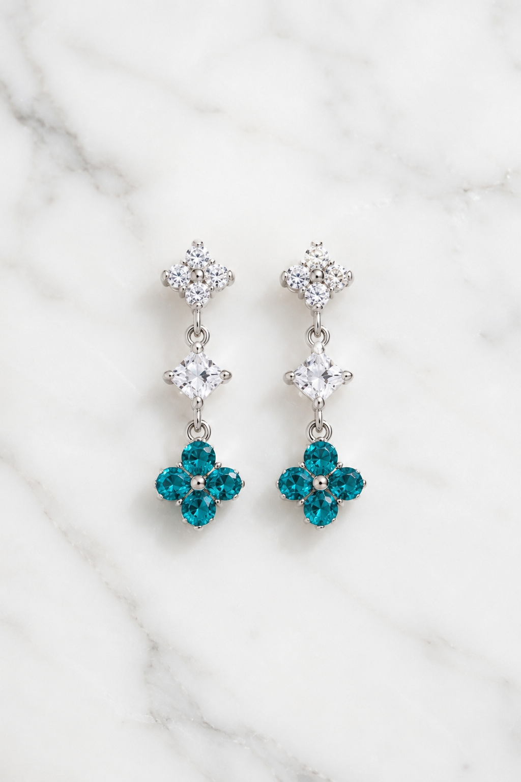 Turquoise Petal Drop Earrings