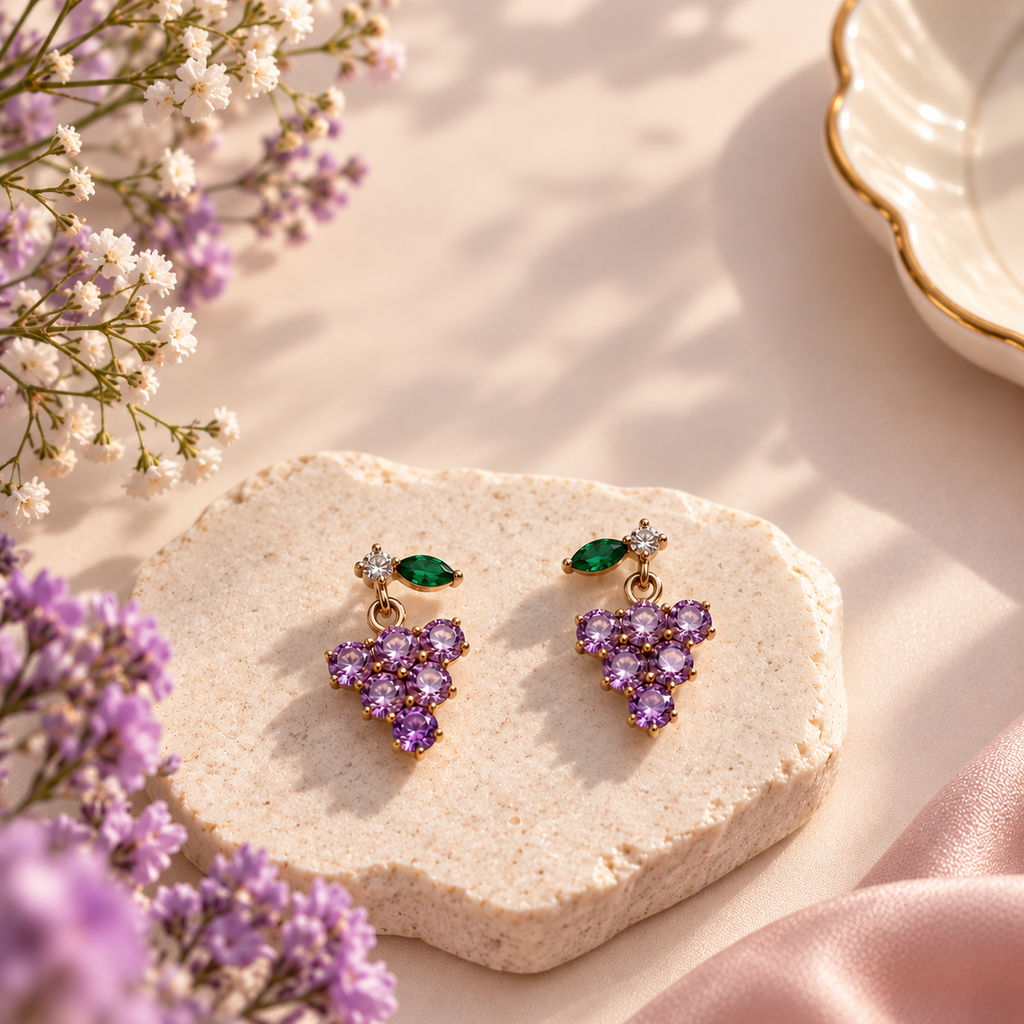 Grape Glow Earring