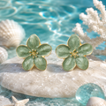 Sage Bloom Floral Stud Earring