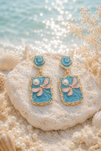 Blue Dragonfly Pearl Alloy Earring