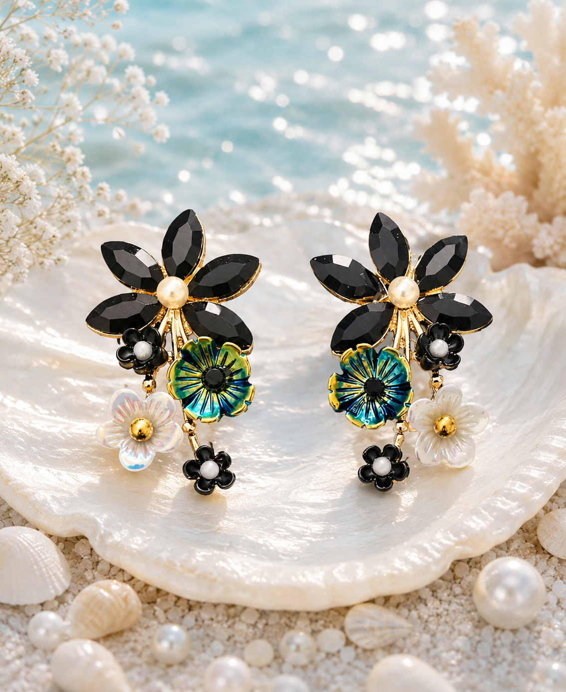Midnight Garden Bloom Drop Earring