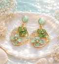 Mint Green Flower Earring