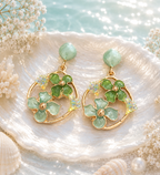Mint Green Flower Earring