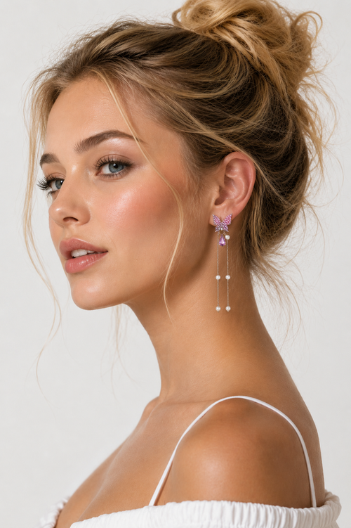 Butterfly Tassel Drop Earrings