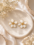 White Blossom Stud Alloy Earring