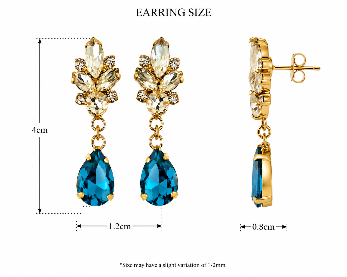 Elite blue Drop Earring for women