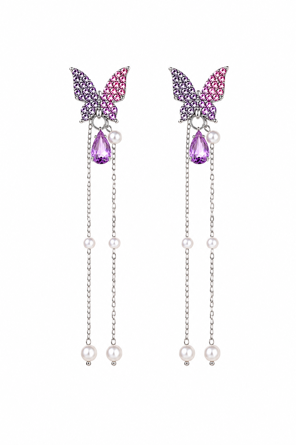 Butterfly Tassel Drop Earrings