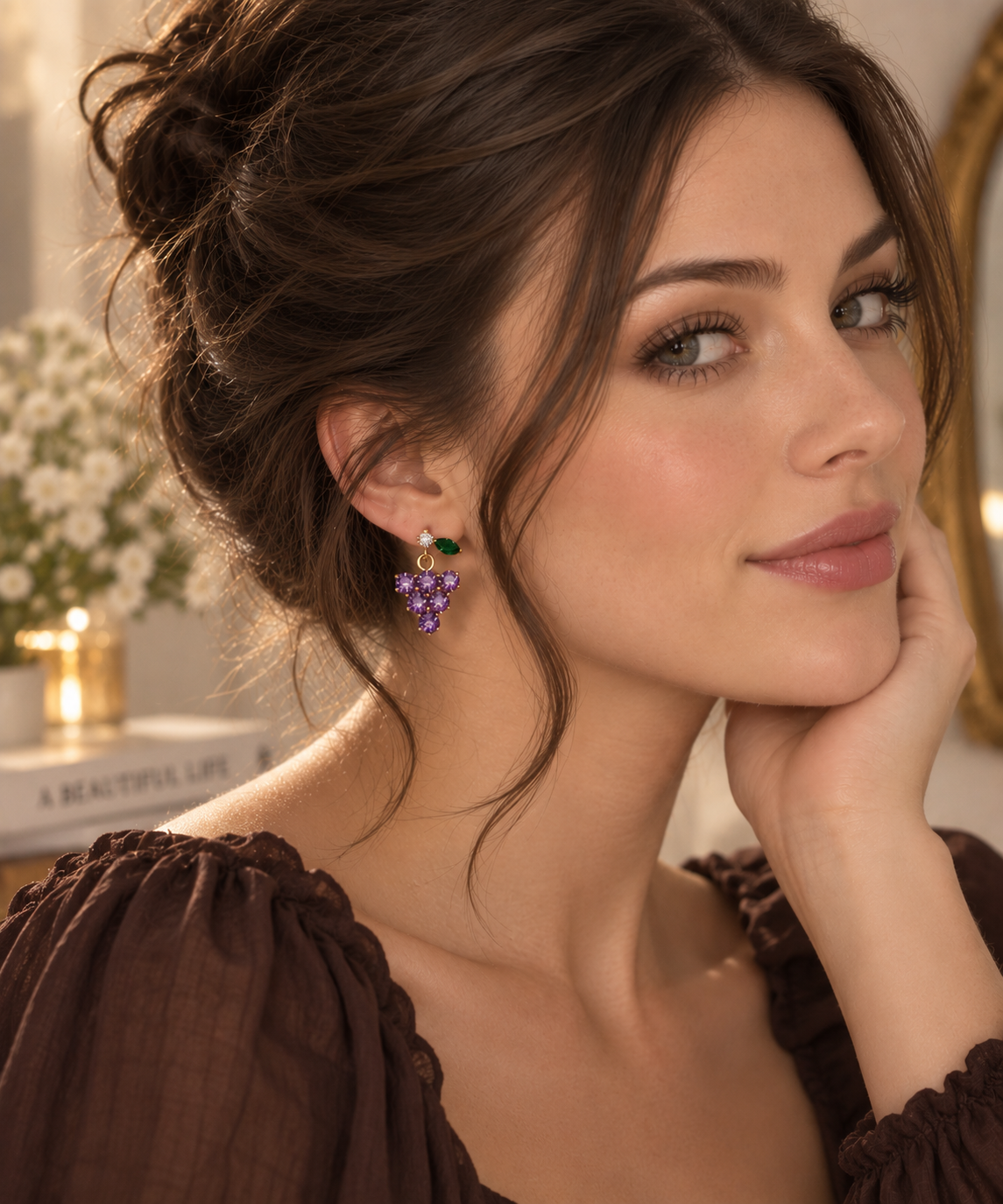 Grape Glow Earring
