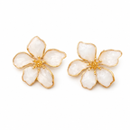 White Blossom Stud Alloy Earring