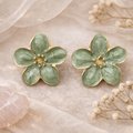 Sage Bloom Floral Stud Earring