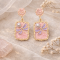 Pink Blue Dragonfly Pearl Alloy Earing
