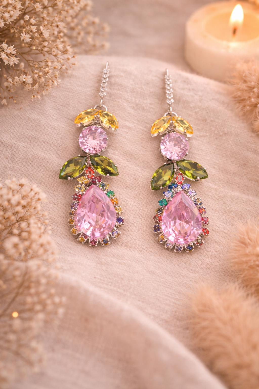 Pink Blossom Drop Earrings