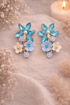Sky blue Garden Bloom Drop Earrings